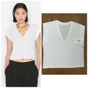 NWT Frame Denim Short Sleeve Tee in White Size Small